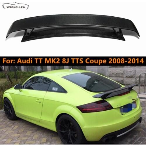 Carbon Fiber Rear Trunk Wing Boot Lip Double-Deck Spoiler for Audi TT MK2 8J TTS Coupe 2 Door 2008-2014 Quattro Convertible