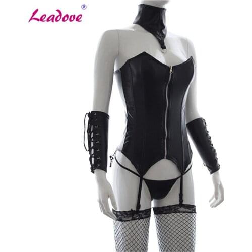 Lady Sexy black PVC Faux Leather Latex Zentai Catsuit Wetlook Jumpsuit Erotic Lingerie PU Bodysuit Club Wear Overalls PG0190