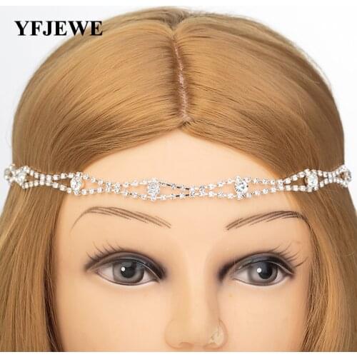 YFJEWE New Design Wedding Party Hair Accessories Crystal Chain Charms Head Bands Women Jewelry Wedding Bridal Hair Jewelry H013