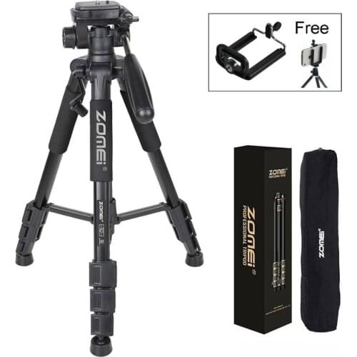 ZOMEI Q111 Professional Portable Travel Aluminum Camera Tripod&Pan Head for SLR DSLR Digital Camera Three color