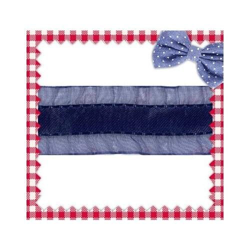 1-1/2 Inch(38mm) Double Face Navy Ruffle Ribbons