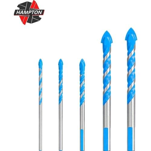 1pc Glass Drill Bit 3-12mm Multifunctional Triangle Drill Bit Blue Twist Drill Bits for Ceramic Tile Concrete Glass Marble