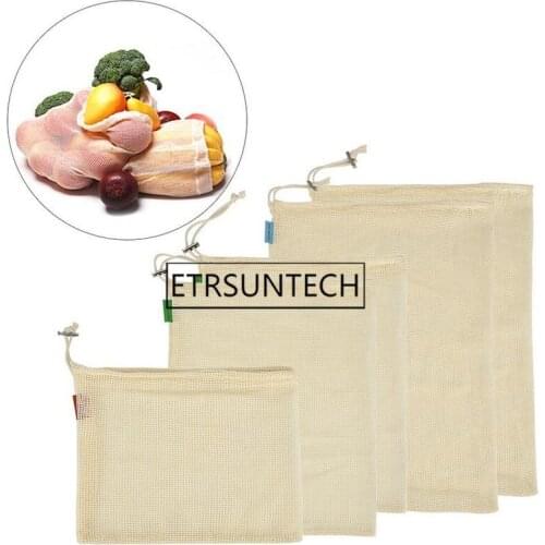 100pcs Reusable Mesh Produce Bags Washable Bags for Grocery Shopping Storage Fruit Vegetable Toys Sundries Organizer
