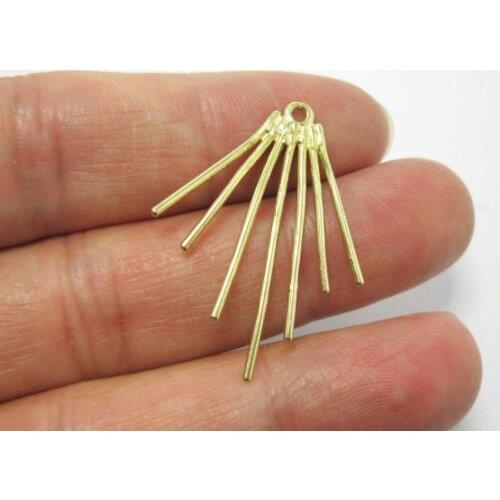 2pcs Brass charms 31.8mm Fan shaped brass pendant weld stick earrings pendant findings R875