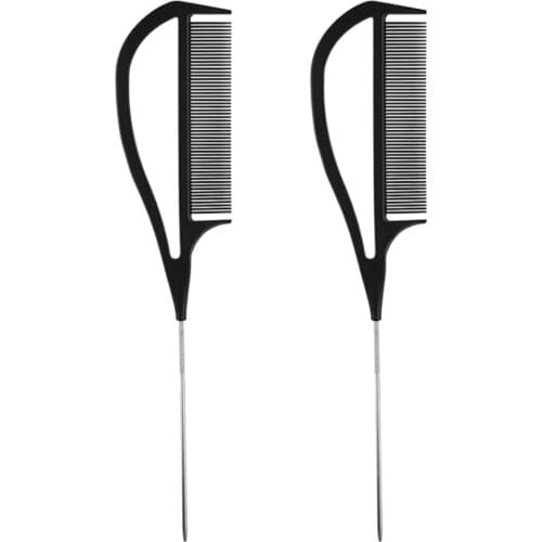 2pcs Separate Rat Tail Styling Tool Hair Highlighting Comb Weaving Brush Dyeing Salon Detangling Back Coming Coloring Foiling
