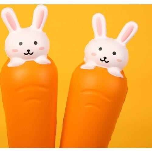 20PCS Rabbit Head Modeling Gel Pen Carrot Pen Student Writing Pen Soft Gel Pen Kawaii School Supplies Stationery