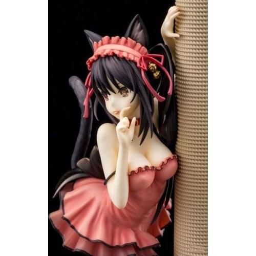 23CM Japanese sexy anime figure DATE A LIVE Tokisaki Kurumi cat ear ver action figure collectible model toys for boys