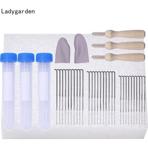 69PCS Woolen Needle Felting Starter Kit Wool Felt Tools Mat Included Needles Finger Poke Branches Accessories Craft Set