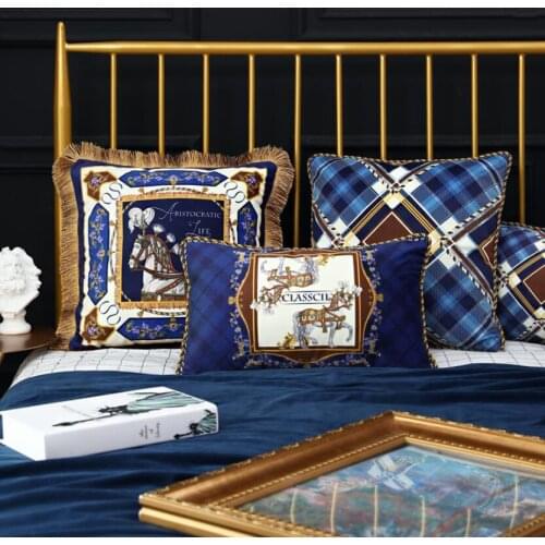 American Cushion Cover Soft Decorative Pillow Case Tropical Animal Classical Horse Geometric Luxury Artistic Modern Room Coussin