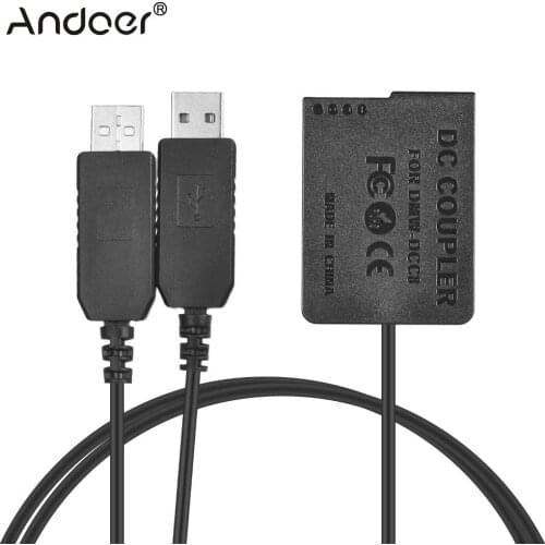Andoer DMW-DCC8 DC Coupler USB Power Adapter Camera Charger Kit for DMC-FZ200 DMC-FZ1000 DMC-GH2 DMC-G5 DMC-G6 DMC-G7