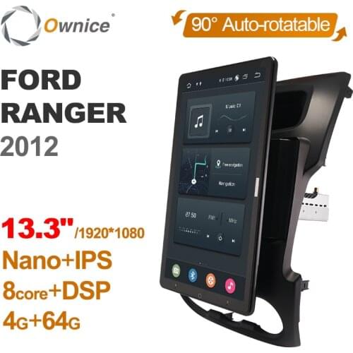 Auto Rotatable 1920*1080 13.3" Ownice Android 10.0 Car Multimedia for Ford RANGER 2012 Car Radio 1din Audio Video System Unit