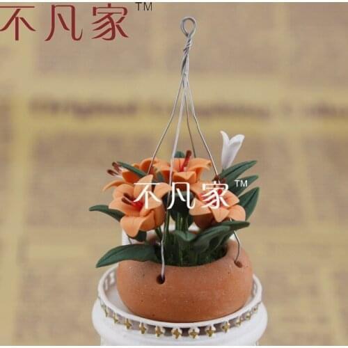 Free shipping 1/12 scale well made high quality miniature flower for dollhouse decoration