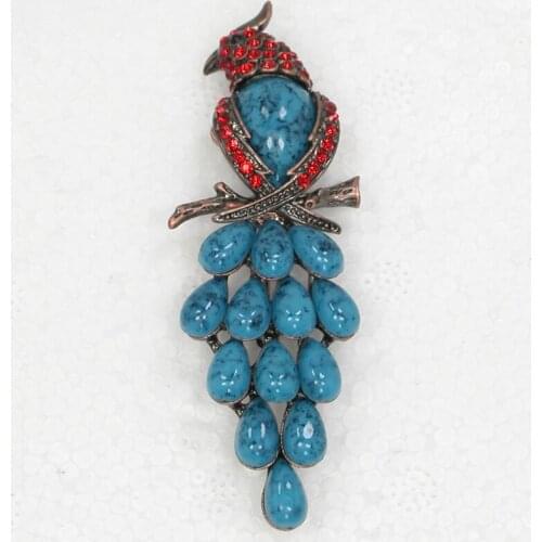 12pcs/lot Wholesale Bird Brooch Rhinestone Parrot Pin brooches jewelry gift C101595