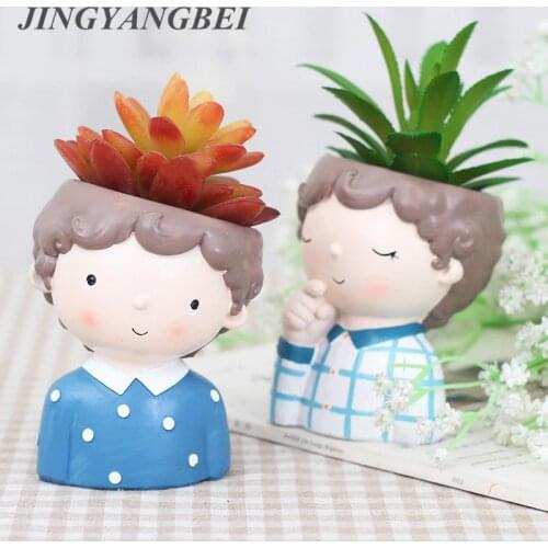 Flower Boy Plants vase European Style Succulent Plants Planter Pot Mini Bonsai Cactus Flower Pot Home Decor Craft