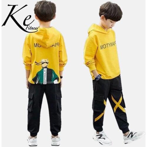 KE New 2021 Sport Set for boy Big Kids Set Childrens Sweater Two-piece tracksuit Boys Spring Childrens Clothing tracksuit kids