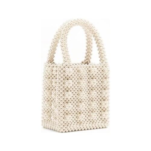 Design paragraph pearl heavy metal beads handbag pearls bag beading box totes bag Vintage Female Top-handle Wholesale