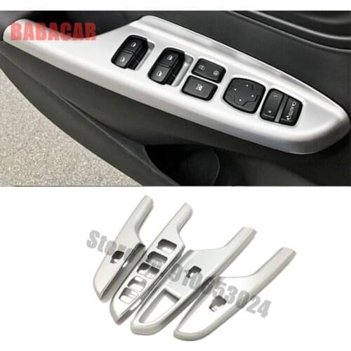 For Hyundai Kona Kauai Encino 2019 2018 ABS Chrome Car Window Lift Door Panel Auto Glass Button Switch Accessories 4 pcs