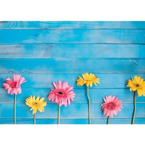 Flower Blue Board Photography Backdrop for Photo Shoot Props Children Kids Vinyl Cloth Photo Customized Background Photo Studio