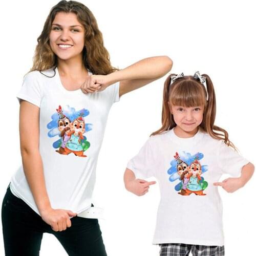 Fashion Family Look Outfits T-shirt Chip and Dale Soft Fabric Summer Children Tee Streetwear Easy Fit Lovers Tshirt Adult Unisex