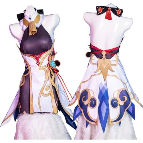 Game Genshin Impact Ganyu Cosplay Costume Anime Outfits Sexy Women Dress Halloween Carnival Uniforms wig Shoes Suit