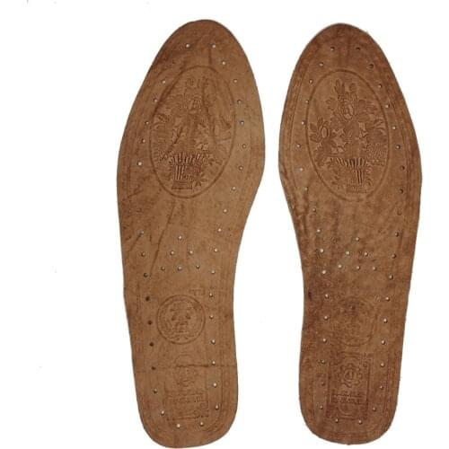 Leather Insole Embossed Deodorant Sweat-absorbent Breathable Gas Leather Insole Massage Non-slip Thick Unisex Leather Insoles