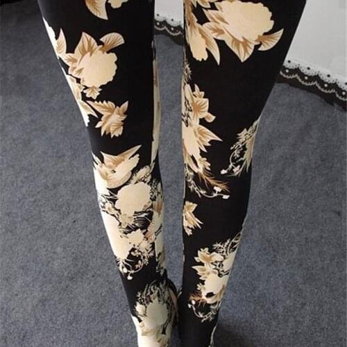 Fashion Flowers Print Women Leggings Floral Leggings For Women Female Ankle Length Pencil Leggins Ladies Stretch Skinny Legins