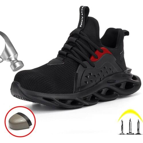 Work Safety Shoes Breathable Men Boots Light Work Shoes Male Shoes Sneakers Ankle Hiking Boots Anti-Piercing Protective Footwear