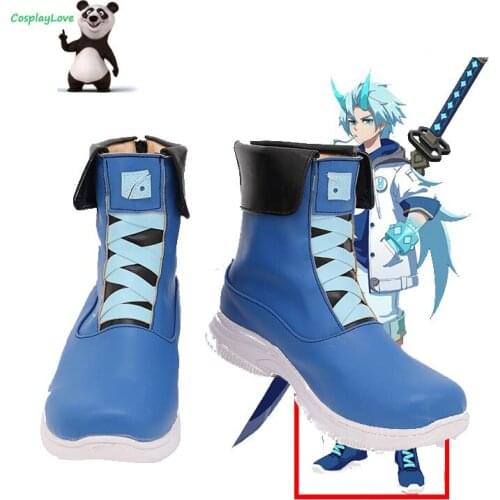 Extraordinary Ones Silvio Blue Cosplay Shoes Long Boots Leather Custom Made CosplayLove For Boy Men Christmas Halloween