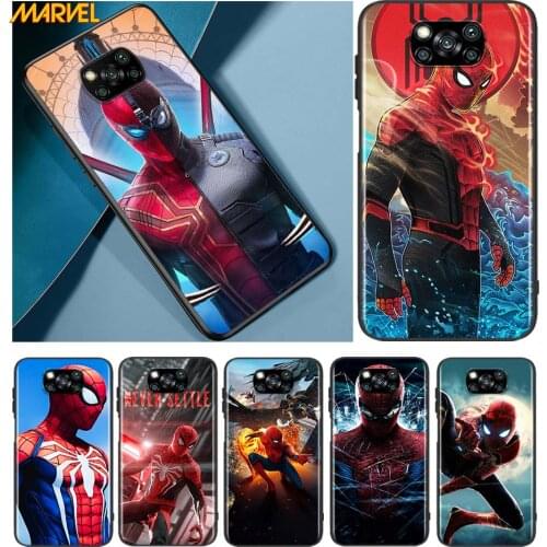 Marvel Spiderman hero for Xiaomi Poco X3 NFC X2 M3 M2 F2 F3 Pro C3 F1 A2 Lite Mix3 Play Silicone Soft Black Phone Case