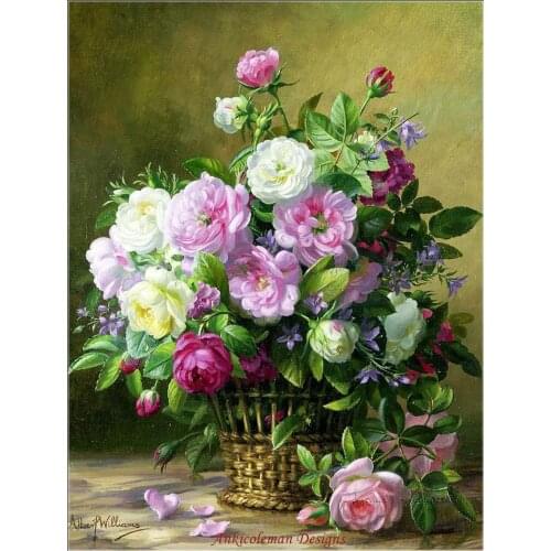 Needlework for embroidery X-stitch DIY French DMC High Quality - Counted Cross Stitch Kits 14 ct Oil painting - Roses _Williams