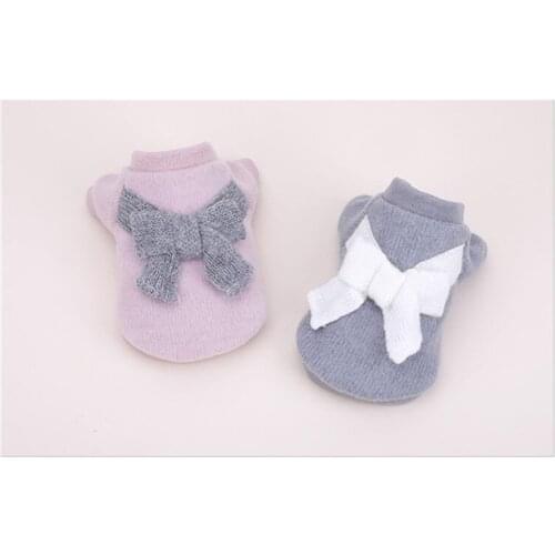 Spring And Autumn Pet Clothes Dog Autumn And Winter New Bow Sweater Thick Section Cute Princess dog clothes
