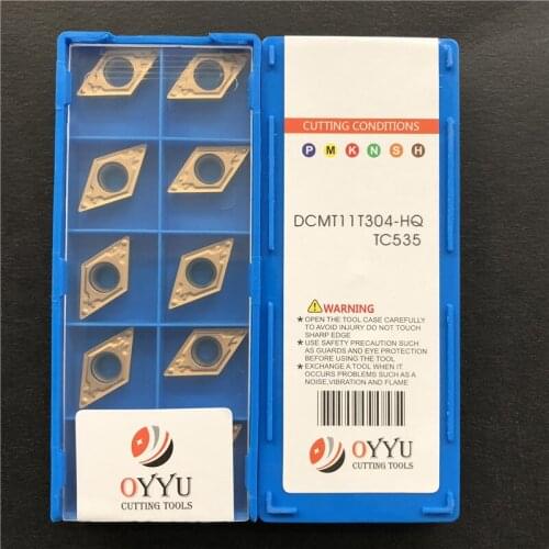OYYU DCMT 11T304 DCMT11T304-HQ TC535 coat Cermet Processing Steel and Cast Iron Carbide Inserts Turning Tool Lathe Tools CNC