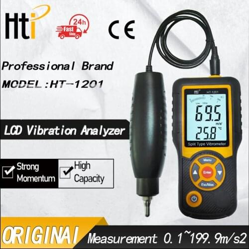 HT-1201 Portable LCD Vibration Analyzer Tester Meter Vibrometer Gauge Tester Analyzer 0.1-199.9m/s Vibration Tester Analyzer