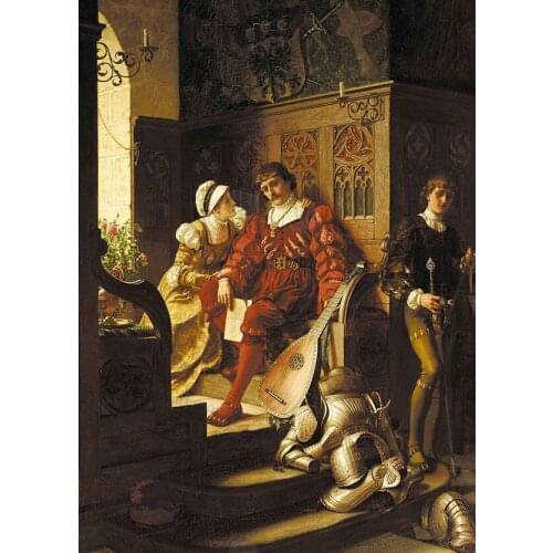 Portrait Oil Painting Classic Wall Art on Canvas for Hotel Home Decor Edmund Blair Leighton Duty Young Men with Armor Swords