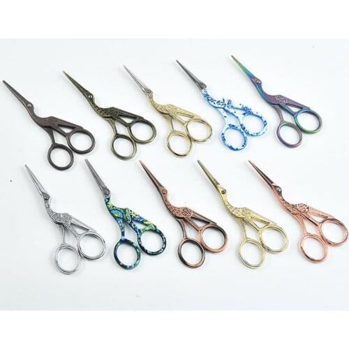 Durable Stainless Steel Tailor Scissor Crane Shape Sewing Small Embroidery Craft CrossStitch Scissors DIY Home Tools