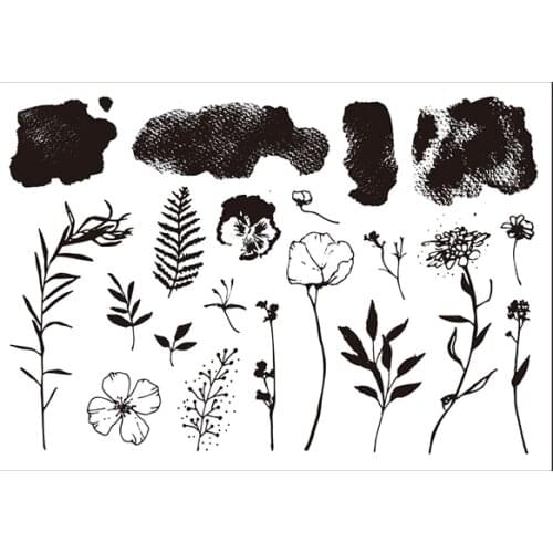 CLEAR STAMP Background plants DIY Scrapbook Card album paper craft silicon rubber roller transparent stamps 172
