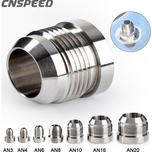 1PCS AN6 AN8 AN10 AN12 AN16 AN20 Male Billet Stainless Steel Straight Male Weld Fitting Adapter Weld Bung Nitrous Hose Fitting
