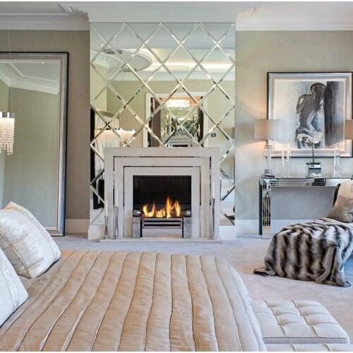 Luxury Beveled Mirror tiles decoration for bedroom