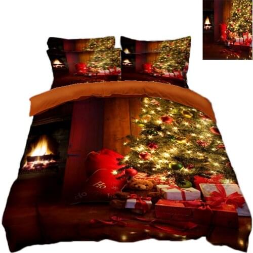 Christmas Bedding set Soft Fabric Comforter Bedding sets Quilt Cover Pillowcase New Year Double Bedding set Home Textile