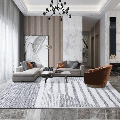 Gray Color Striped Livingroom Carpet Brief Nordic Style Coffee Table Rug Modern Bedroom Study Carpet Soft Carpet Mat Floor Large