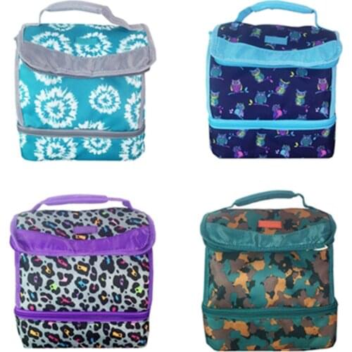 Dual Compartment Insulated Lunch Bag Lunchbox Lunch Box Tote Bags Picnic Food Thermo Thermal Bag