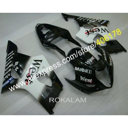 High Quality For Suzuki K3 GSXR 1000 2003 2004 GSXR1000 03 GSX-R1000 04 Black White Sports Fairing Kit (Injection Molding)