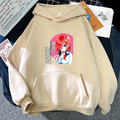 The Quintessential Quintuplets Japan Anime Hoodies Men Funny Manga Kawaii Nakano Miku Printed Harajuku Casual Sweatshirt Tops