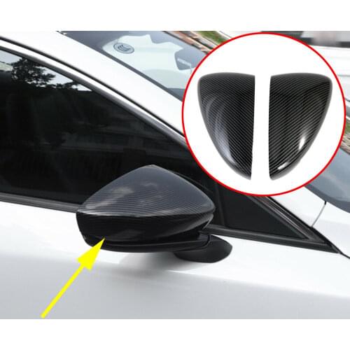 Carbon Fiber Rear View Mirror Cover Trim Fit For Mazda 3 Axela 2019 2020 Rearview Mirrors Molding Protector Accessories