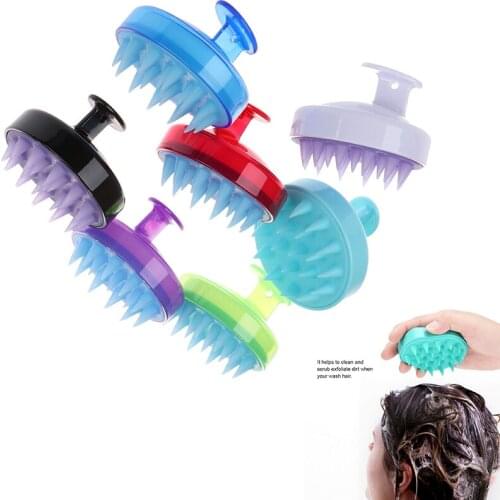 1pc Comfortable Silicone Shampoo Scalp Massage Brush Hair Washing Comb Body Bath Spa Slimming Massage Brush Personel Health