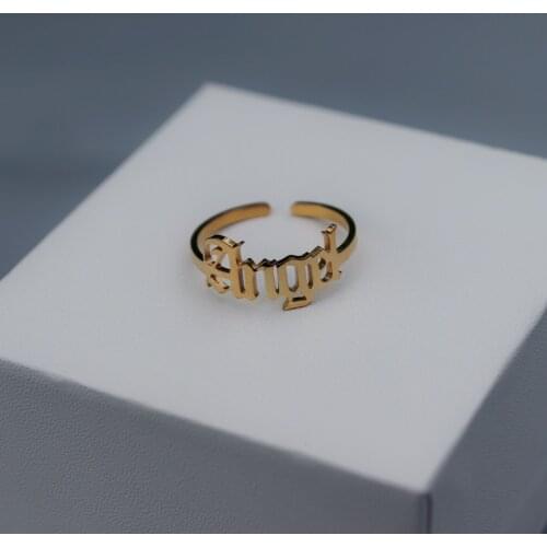 10pcs Gold Angel Rings For Women BFF Jewelry Gothic Anel Masculino Stainless Steel Adjustable Ring Wedding Gift