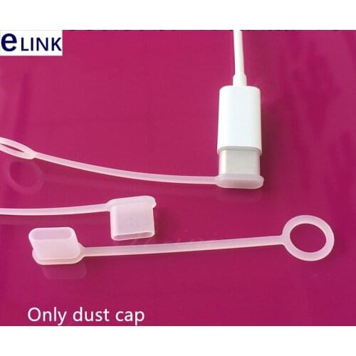 100pcs type-c dust cap with chain rope can be hung tied data cable plug silicone protect cover rubber sleevefree shipping