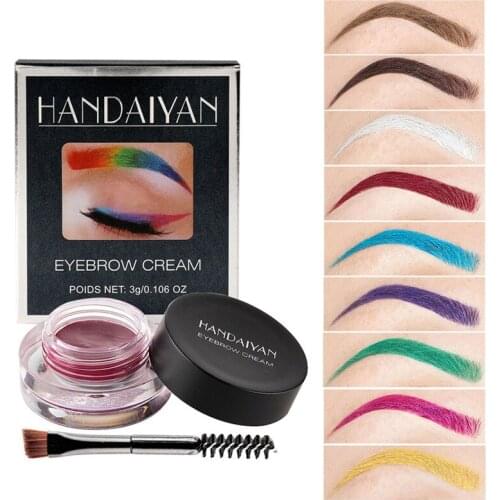 12 Color Eyeliner Gel Cream Eyebrow Waterproof Long-lasting Professional Eye makeup With Brow Brush Tool