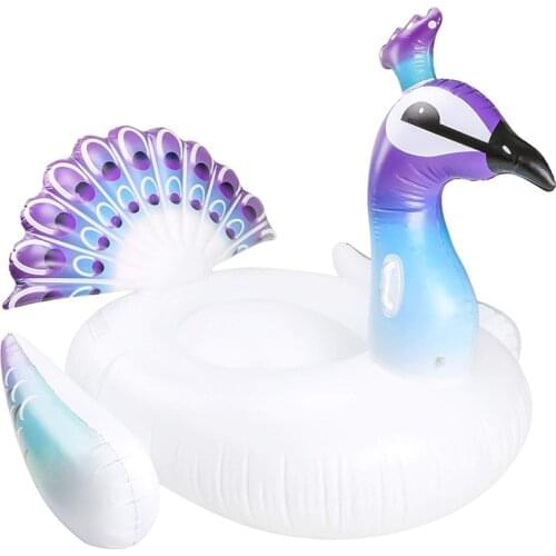150CM Giant Inflatable Flamingo Peacock Pool Float Ride-On Swimming Ring Water Mattress Party Toys