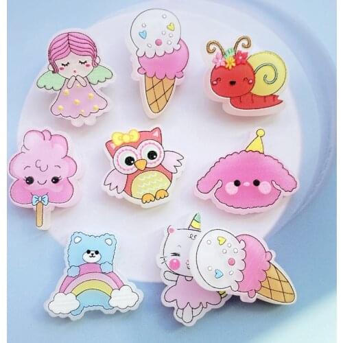 20Pcs Cute New Resin Cartoon Animal / Ice Cream Flat Back Cabochons Scrapbooking DIY Jewelry Craft Decoration Accessories H390